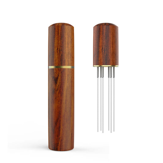 WDT Tool - 6 Needle Espresso Distribution Tool with Wooden Handle